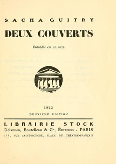 Couverture de DEUX COUVERTS